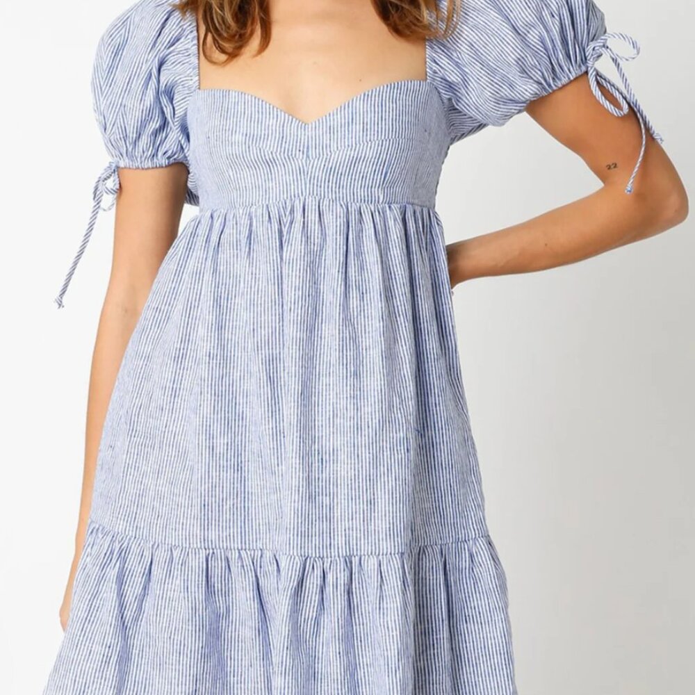 Olivaceous Striped Dress